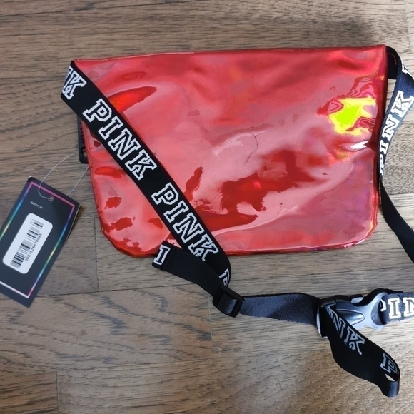 PINK Victoria's Secret Irridescent Red Fanny Pack New - Picture 2 of 9